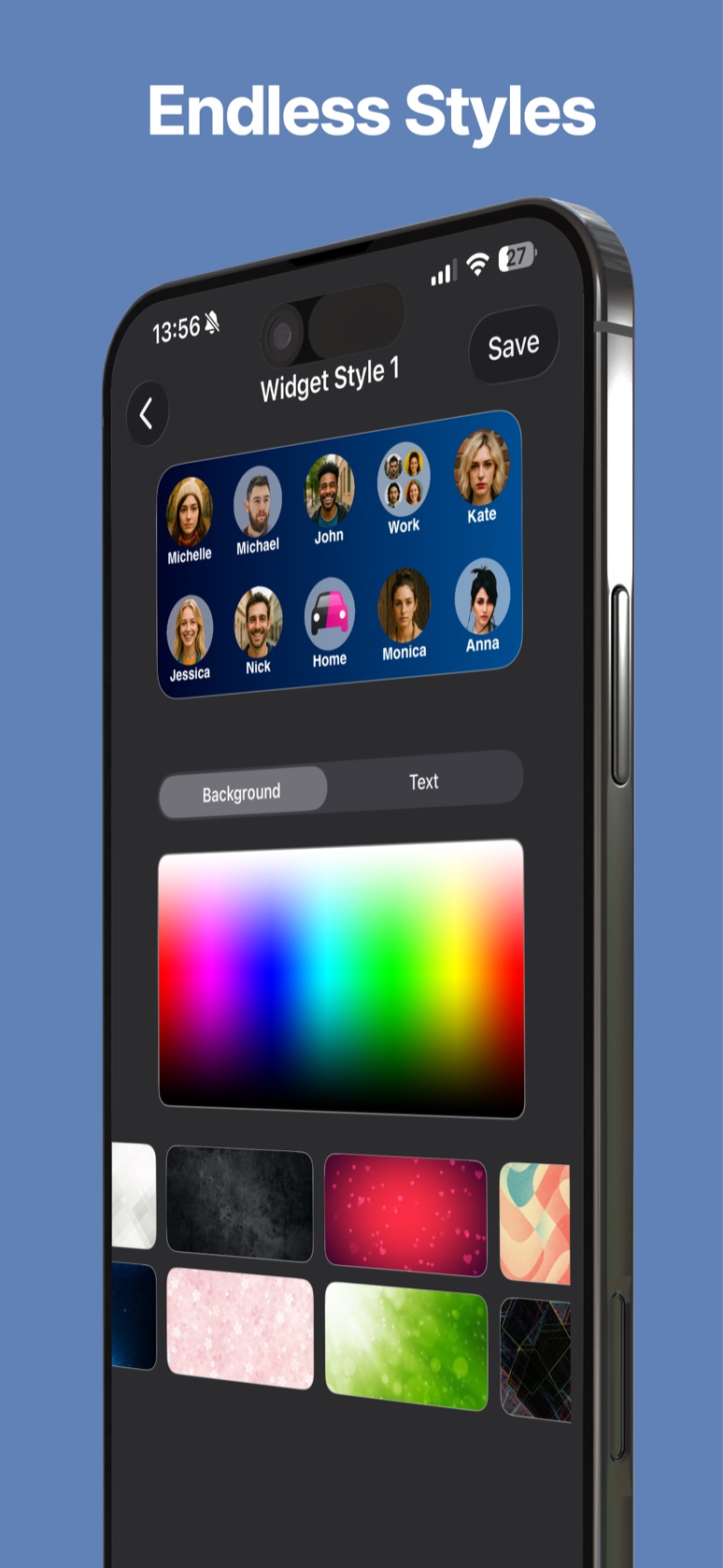 Favorites Widget Pro color and background style editor